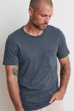 Velvet By Graham & Spencer Mens CHAD RAW EDGE COTTON SLUB POCKET TEE 84 Velvet By Graham & Spencer Mens CHAD RAW EDGE COTTON SLUB POCKET TEE