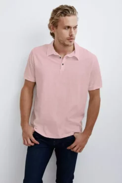 Velvet By Graham & Spencer Mens RANDALL COTTON SLUB POLO