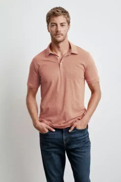 Velvet By Graham & Spencer RANDALL COTTON SLUB POLO Mens