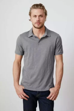 Velvet By Graham & Spencer Mens RANDALL COTTON SLUB POLO