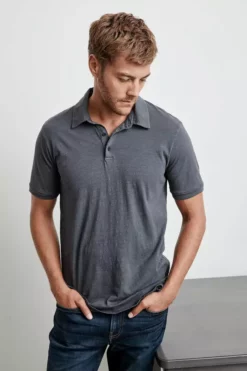 Velvet By Graham & Spencer Mens RANDALL COTTON SLUB POLO
