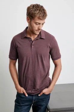 Velvet By Graham & Spencer Mens RANDALL COTTON SLUB POLO