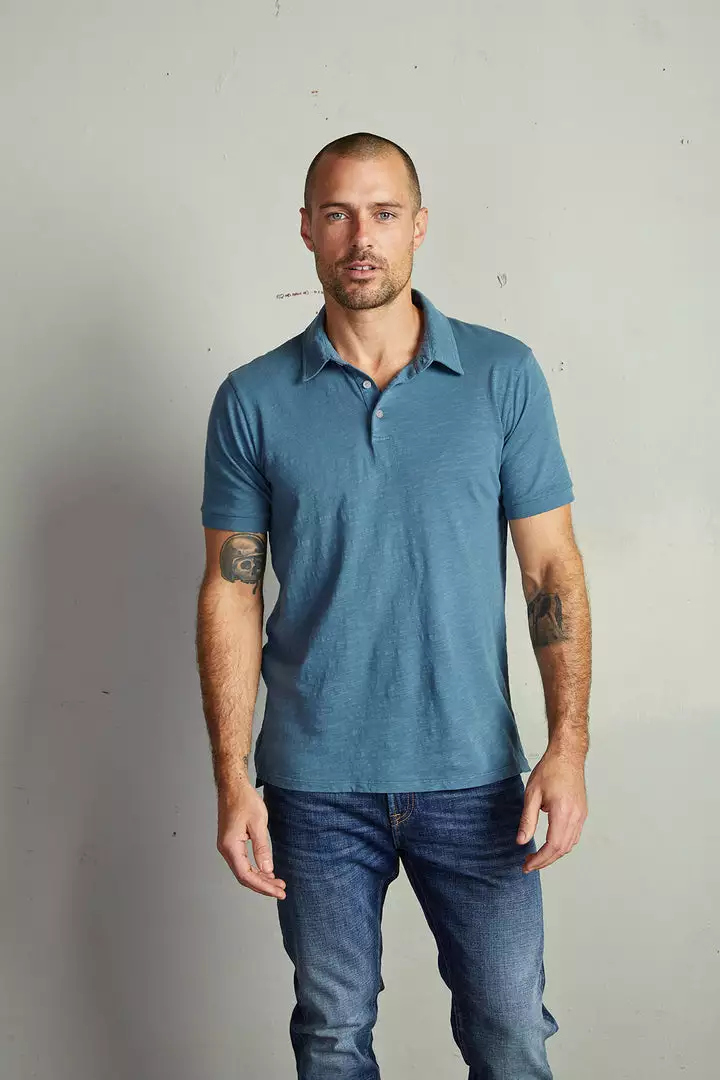 Velvet By Graham & Spencer RANDALL COTTON SLUB POLO Mens 23 Velvet By Graham & Spencer RANDALL COTTON SLUB POLO Mens