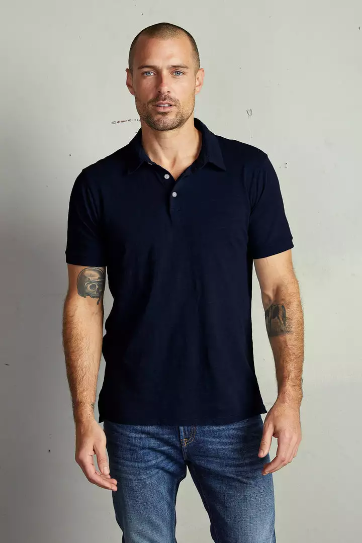 Velvet By Graham & Spencer RANDALL COTTON SLUB POLO Mens 1 Velvet By Graham & Spencer RANDALL COTTON SLUB POLO Mens