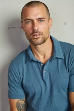 Velvet By Graham & Spencer RANDALL COTTON SLUB POLO Mens 52 Velvet By Graham & Spencer RANDALL COTTON SLUB POLO Mens