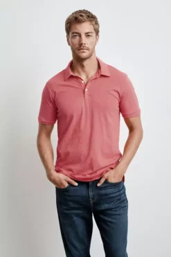 Velvet By Graham & Spencer RANDALL COTTON SLUB POLO Mens