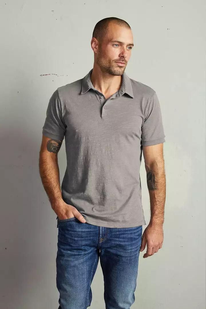 Velvet By Graham & Spencer RANDALL COTTON SLUB POLO 1 Velvet By Graham & Spencer RANDALL COTTON SLUB POLO