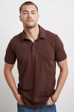 Velvet By Graham & Spencer Mens RANDALL COTTON SLUB POLO