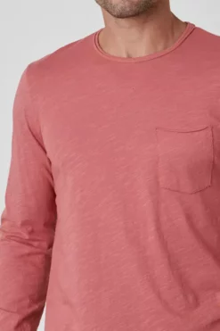 Velvet By Graham & Spencer SIMEON RAW EDGE COTTON SLUB TEE Mens