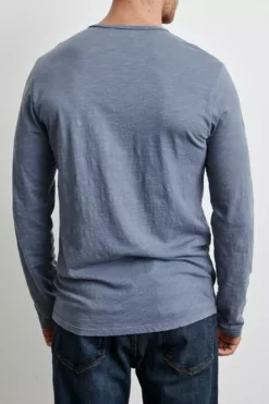 Velvet By Graham & Spencer SIMEON RAW EDGE COTTON SLUB TEE