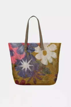 SMALL FLORAL PRINT MESH TOTE BY EPICE Womens 9 SMALL FLORAL PRINT MESH TOTE BY EPICE Womens
