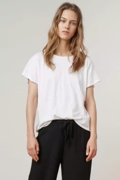 Velvet By Graham & Spencer KIKI COTTON SLUB CREW TEE Womens
