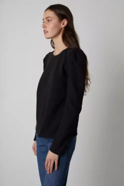 Velvet By Graham & Spencer Womens PEGGY PUFF SLEEVE SWEATSHIRT
