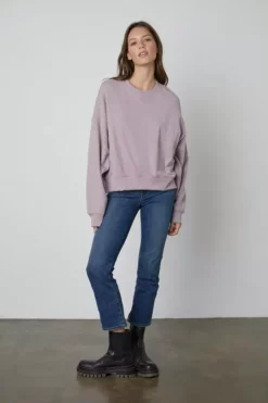 Velvet By Graham & Spencer Womens AIMEE OVERSIZED SWEATSHIRT