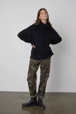 Velvet By Graham & Spencer ORA FUNNEL NECK HOODIE Womens