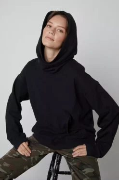 Velvet By Graham & Spencer ORA FUNNEL NECK HOODIE Womens