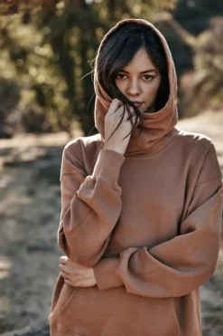 Velvet By Graham & Spencer ORA FUNNEL NECK HOODIE Womens