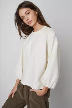 Velvet By Graham & Spencer PRIYA PUFF SLEEVE SWEATSHIRT Womens