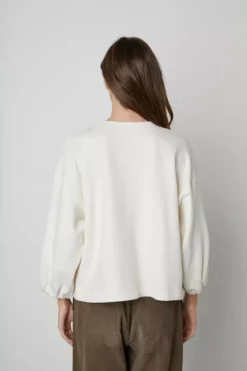 Velvet By Graham & Spencer PRIYA PUFF SLEEVE SWEATSHIRT Womens