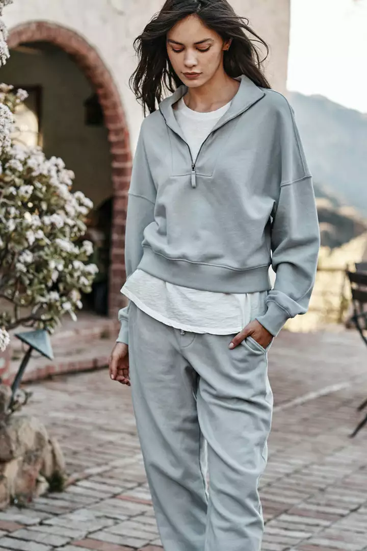 Velvet By Graham & Spencer ROXIE MOCK NECK ZIP SWEATSHIRT 2 Velvet By Graham & Spencer ROXIE MOCK NECK ZIP SWEATSHIRT