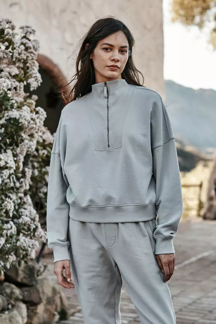 Velvet By Graham & Spencer ROXIE MOCK NECK ZIP SWEATSHIRT 1 Velvet By Graham & Spencer ROXIE MOCK NECK ZIP SWEATSHIRT