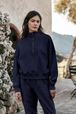 Velvet By Graham & Spencer ROXIE MOCK NECK ZIP SWEATSHIRT 19 Velvet By Graham & Spencer ROXIE MOCK NECK ZIP SWEATSHIRT