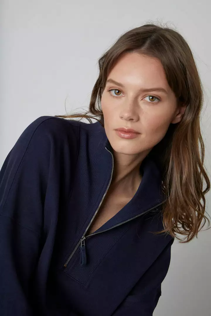Velvet By Graham & Spencer ROXIE MOCK NECK ZIP SWEATSHIRT 9 Velvet By Graham & Spencer ROXIE MOCK NECK ZIP SWEATSHIRT