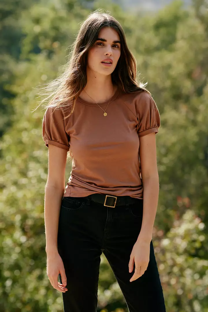 Velvet By Graham & Spencer STACY RAGLAN PUFF SLEEVE TEE 1 Velvet By Graham & Spencer STACY RAGLAN PUFF SLEEVE TEE