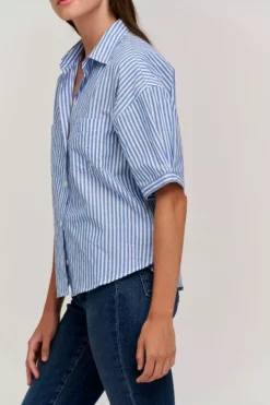 Velvet By Graham & Spencer BRANDY STRIPED BUTTON-UP SHIRT Womens