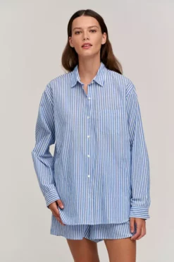 Velvet By Graham & Spencer JANET STRIPED BUTTON-UP SHIRT Womens
