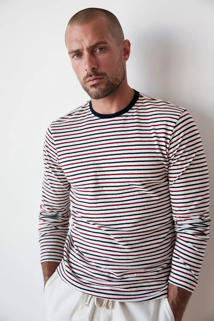 Velvet By Graham & Spencer Mens DESMOND STRIPED TEE 1 Velvet By Graham & Spencer Mens DESMOND STRIPED TEE
