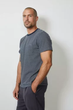 Velvet By Graham & Spencer EVAN STRIPED POCKET TEE