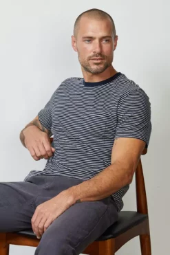 Velvet By Graham & Spencer EVAN STRIPED POCKET TEE 7 Velvet By Graham & Spencer EVAN STRIPED POCKET TEE