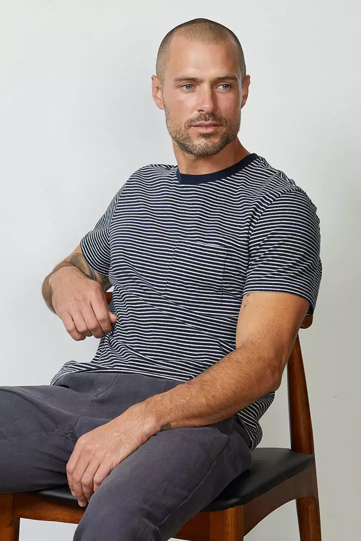 Velvet By Graham & Spencer EVAN STRIPED POCKET TEE 4 Velvet By Graham & Spencer EVAN STRIPED POCKET TEE