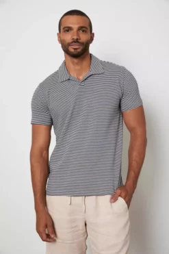 Velvet By Graham & Spencer Mens WILLIAM STRIPED POLO