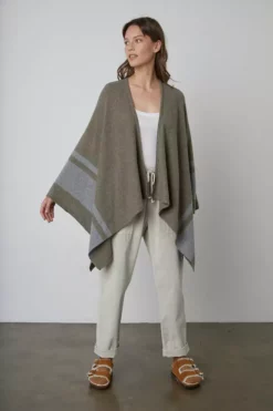 Velvet By Graham & Spencer HARPER OPEN FRONT PONCHO Womens