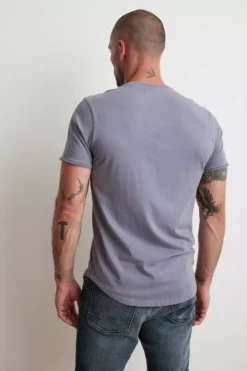 Velvet By Graham & Spencer HESTON SUEDED JERSEY HENLEY Mens 9 Velvet By Graham & Spencer HESTON SUEDED JERSEY HENLEY Mens