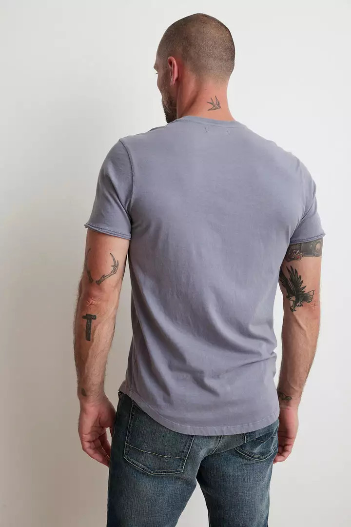 Velvet By Graham & Spencer HESTON SUEDED JERSEY HENLEY Mens 3 Velvet By Graham & Spencer HESTON SUEDED JERSEY HENLEY Mens