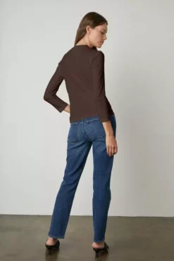 Velvet By Graham & Spencer QUINNY 3/4 SLEEVE MOCK NECK TEE Womens