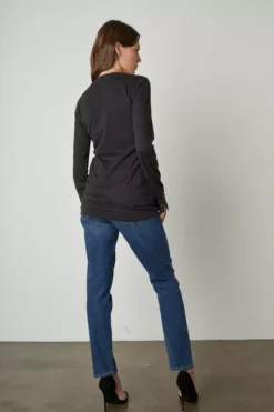 Velvet By Graham & Spencer ROZALIA SUEDED JERSEY TEE