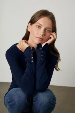 Velvet By Graham & Spencer ROZALIA SUEDED JERSEY TEE