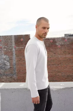 Velvet By Graham & Spencer CLARK SUEDED SLUB HENLEY Mens