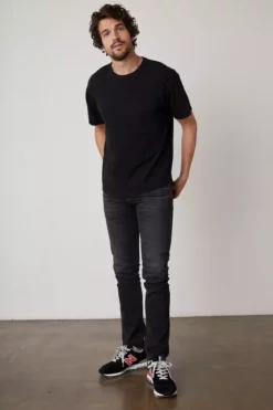 Velvet By Graham & Spencer Mens ERIK SUEDED SLUB POCKET TEE