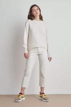 Velvet By Graham & Spencer CLARISSA WOOL BLEND SPLIT HEM SWEATER Womens