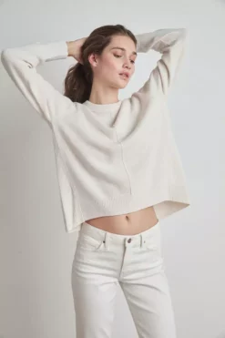 Velvet By Graham & Spencer CLARISSA WOOL BLEND SPLIT HEM SWEATER Womens