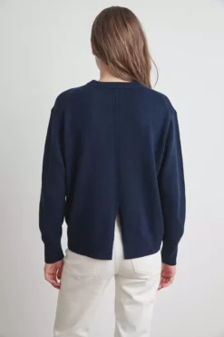 Velvet By Graham & Spencer CLARISSA WOOL BLEND SPLIT HEM SWEATER Womens