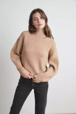 Velvet By Graham & Spencer SOPHIE WOOL CASHMERE TEXTURED SWEATER Womens