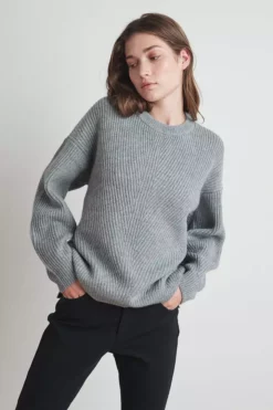 Velvet By Graham & Spencer SOPHIE WOOL CASHMERE TEXTURED SWEATER Womens