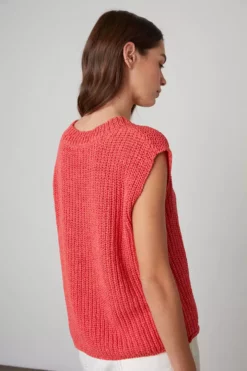 Velvet By Graham & Spencer NAYA V-NECK SWEATER VEST Womens