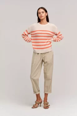 Velvet By Graham & Spencer Womens WREN TEXTURED COTTON SWEATER